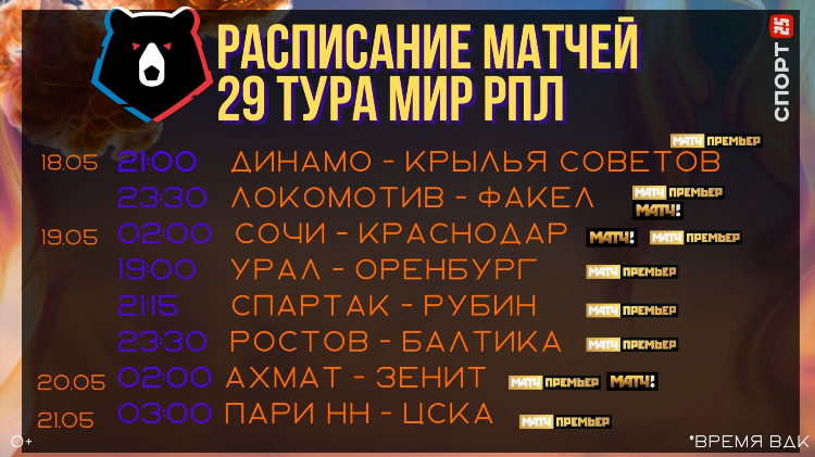 Расписание игр краснодар футбол
